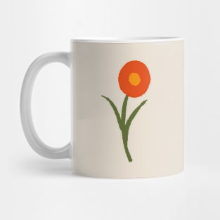 Minimalist Bloom in tangerine orange and chocolate brown Mug